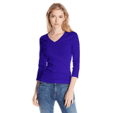 Three Dots Women's 3i4 Sleeve V Neck