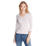 Three Dots Women's 3i4 Sleeve V Neck